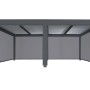 Anthrazitfarbene Alu Pergola MCW L41 3x6m mit Seitenwänden für Terrasse & Garten.