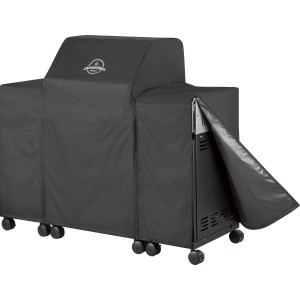 Schwarze Jamestown Grill-Abdeckhaube für 3-Brenner Gasgrill Knox mit Unterschrank.