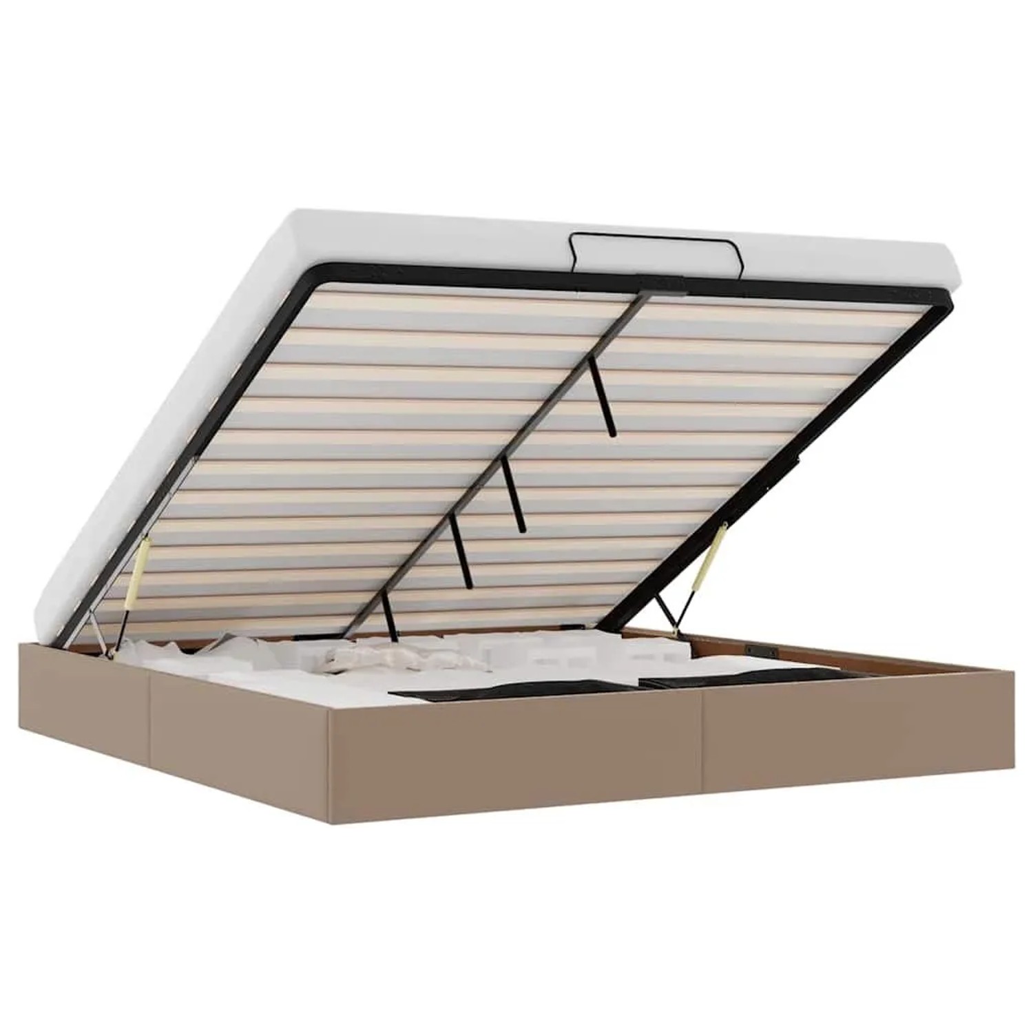 vidaXL Ottoman-Bett ohne Matratze Cappucino 160x200cm Kunstleder 3310813