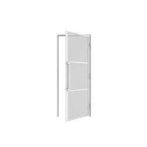 inova Loft Glastür 830 x 2115 mm Klarglas 3 Felder DIN Rechts Komplettset Beschlag in Weiß mit Griffstange und Zarge