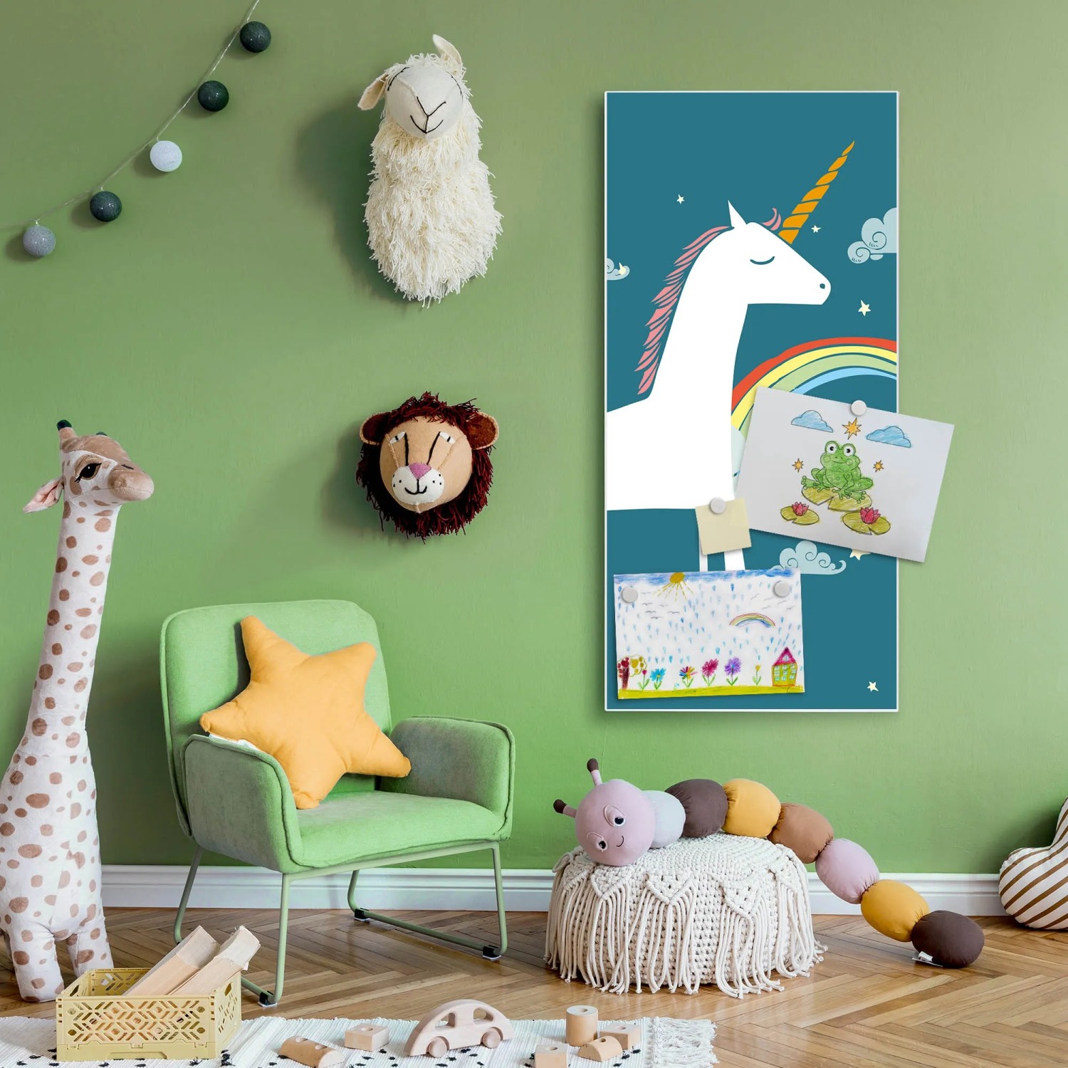 Banjado Magnettafel 30x75 Cm Mit Motiv 'Orchidee' – Inkl. 4 Magneten & Montageset