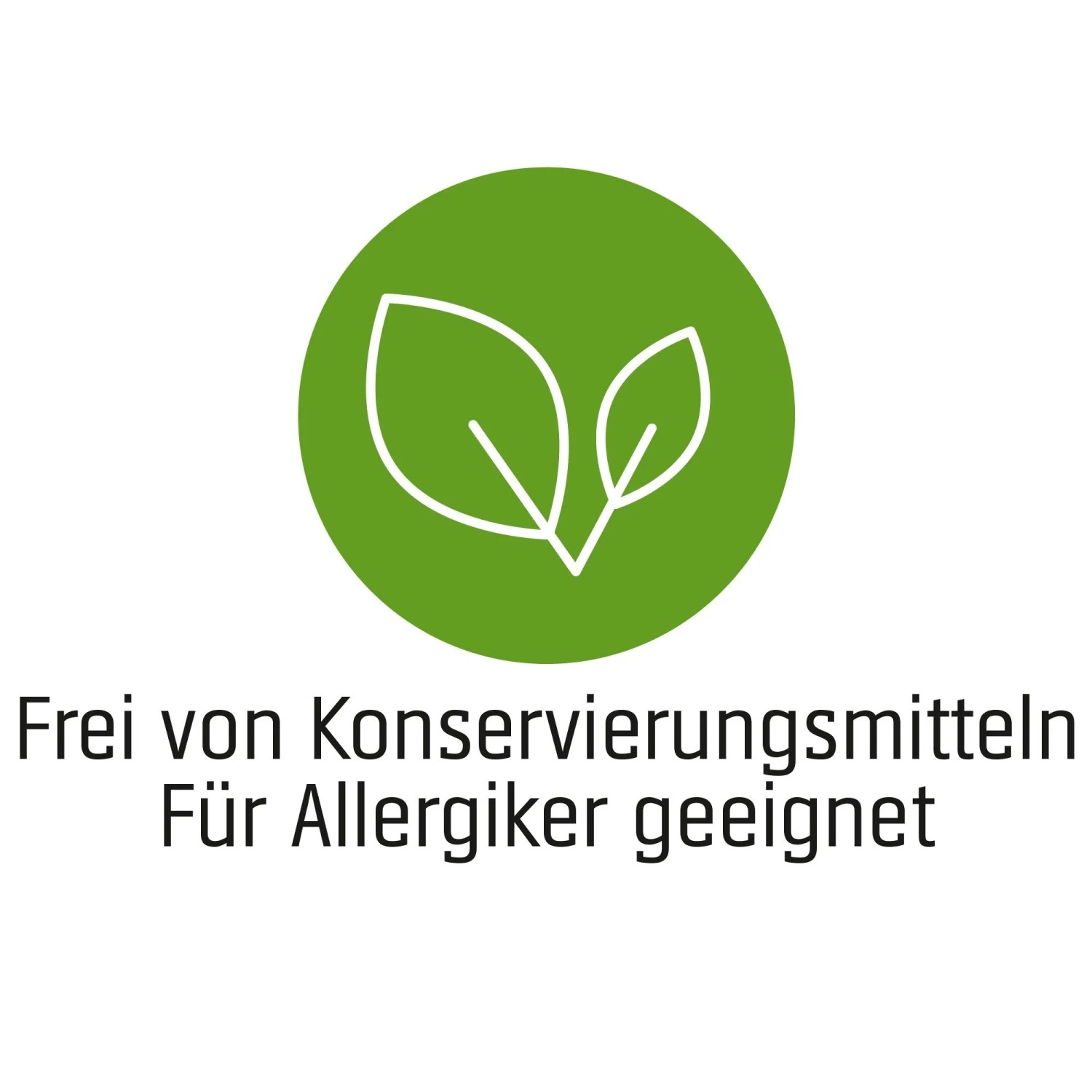 Symbol: Wandfarbe ohne Konservierungsstoffe, geeignet für Allergiker.