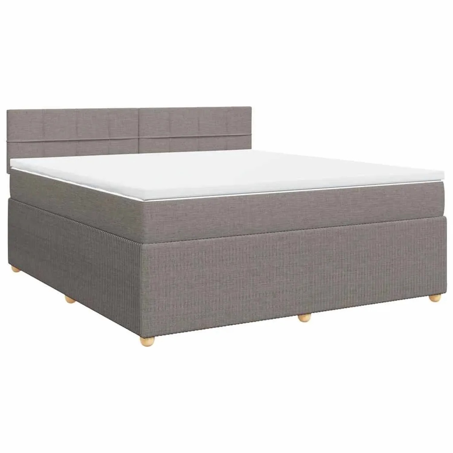 vidaXL Boxspringbett mit Matratze Taupe 180x200 cm Stoff 3287539