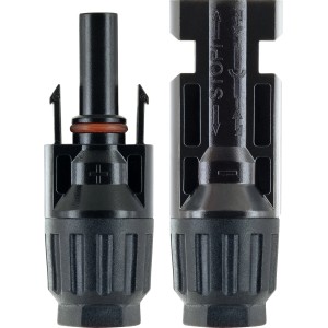 Schwaiger Solar-Stecker/Kupplung-Set, schwarze Ausführung für Solaranlagen.
