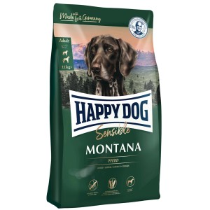 Happy Dog Supreme Montana Trockenfutter 10kg für Hunde mit Pferd.