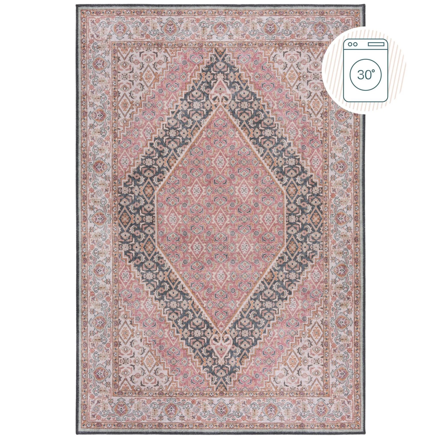 Flair Rugs Vintageteppich Briony Vintage 152 cm x 230 cm Rosa