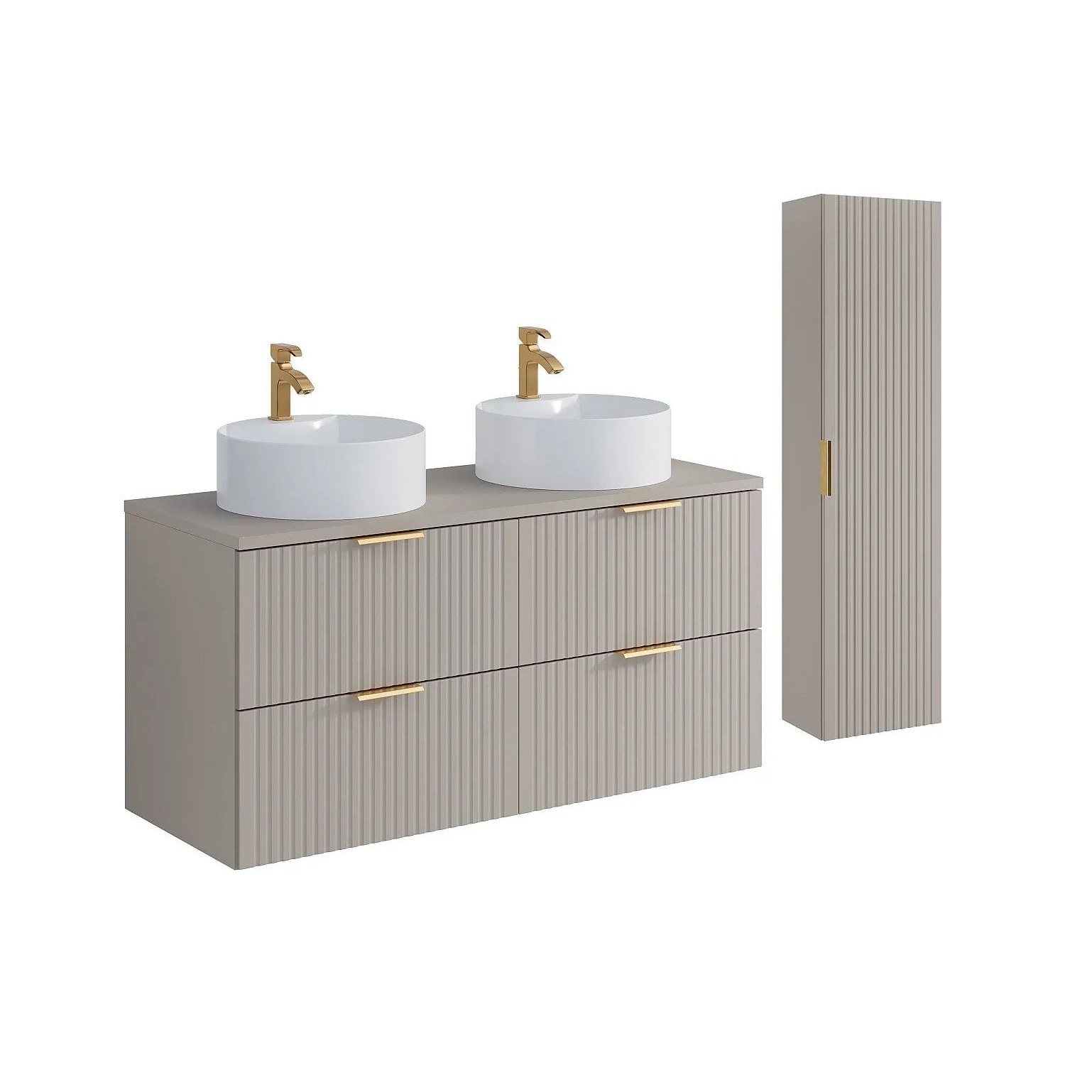 Vente-unique Badmöbel-Set Zevara Beige 120 cm