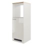 Flex-Well Exclusiv Demi-Geräteschrank Lund, 60 cm, lichtgrau glänzend, mit Nischen für Kühlgerät und Backofen.