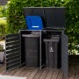 Westmann Mülltonnenbox 2-fach in Holzoptik für zwei 240-Liter Tonnen.