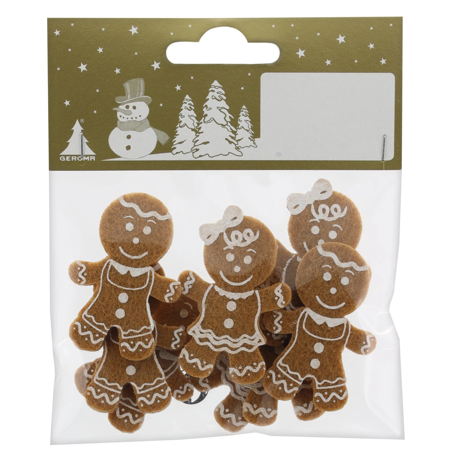 Streudeko Lebkuchenmann 8er-Pack aus Filz 5 cm