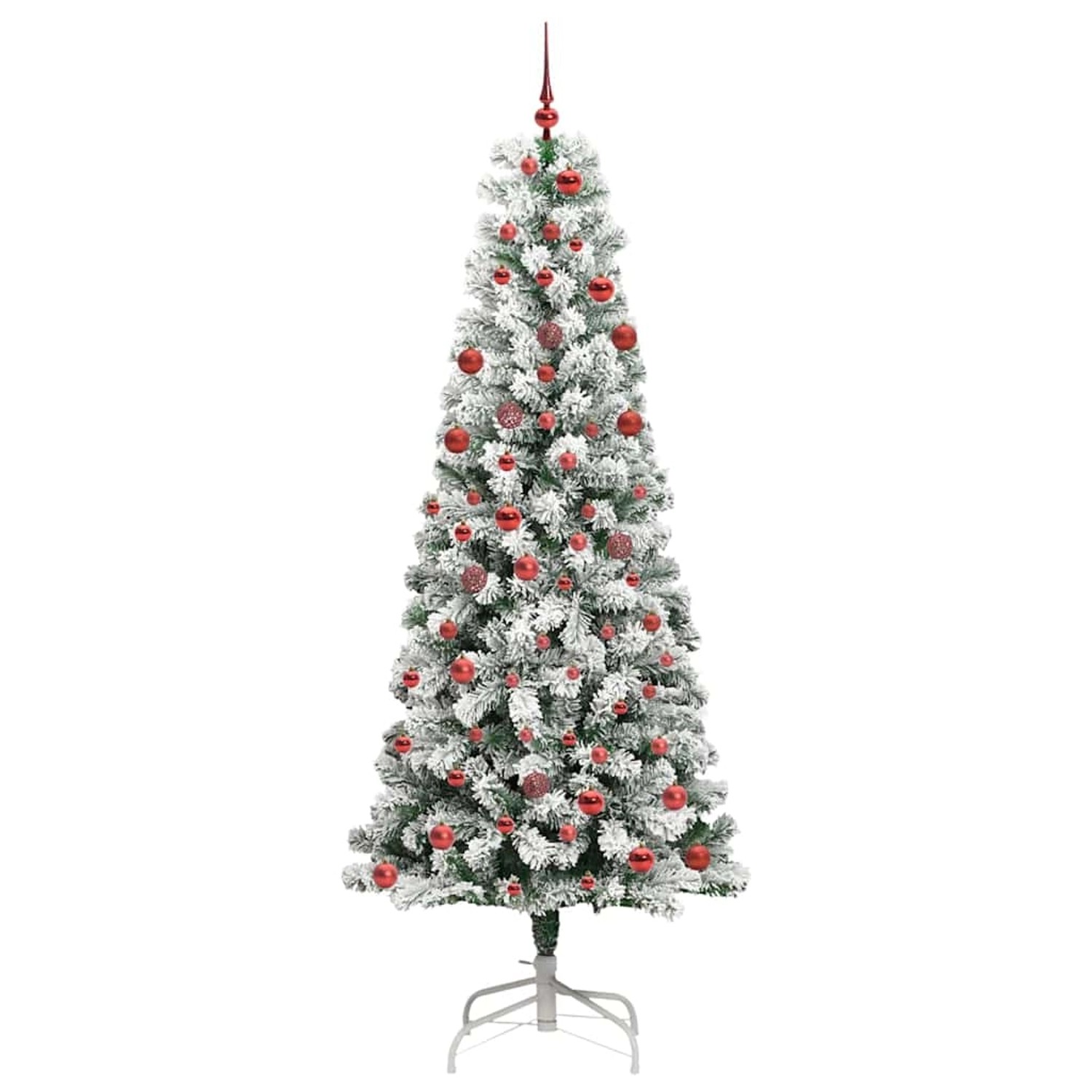vidaXL Künstlicher Klappbarer Weihnachtsbaum Grün und Weiß 210 cm 3395604