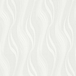 Helle Vliestapete mit Wellenmuster und geschwungenen Linien für Wohn- und Schlafzimmer.