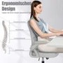 Rattantree Ergonomischer Drehstuhl mit Klapparmlehnen Höhenverstellbar Mesh Rückenlehne Grau_4