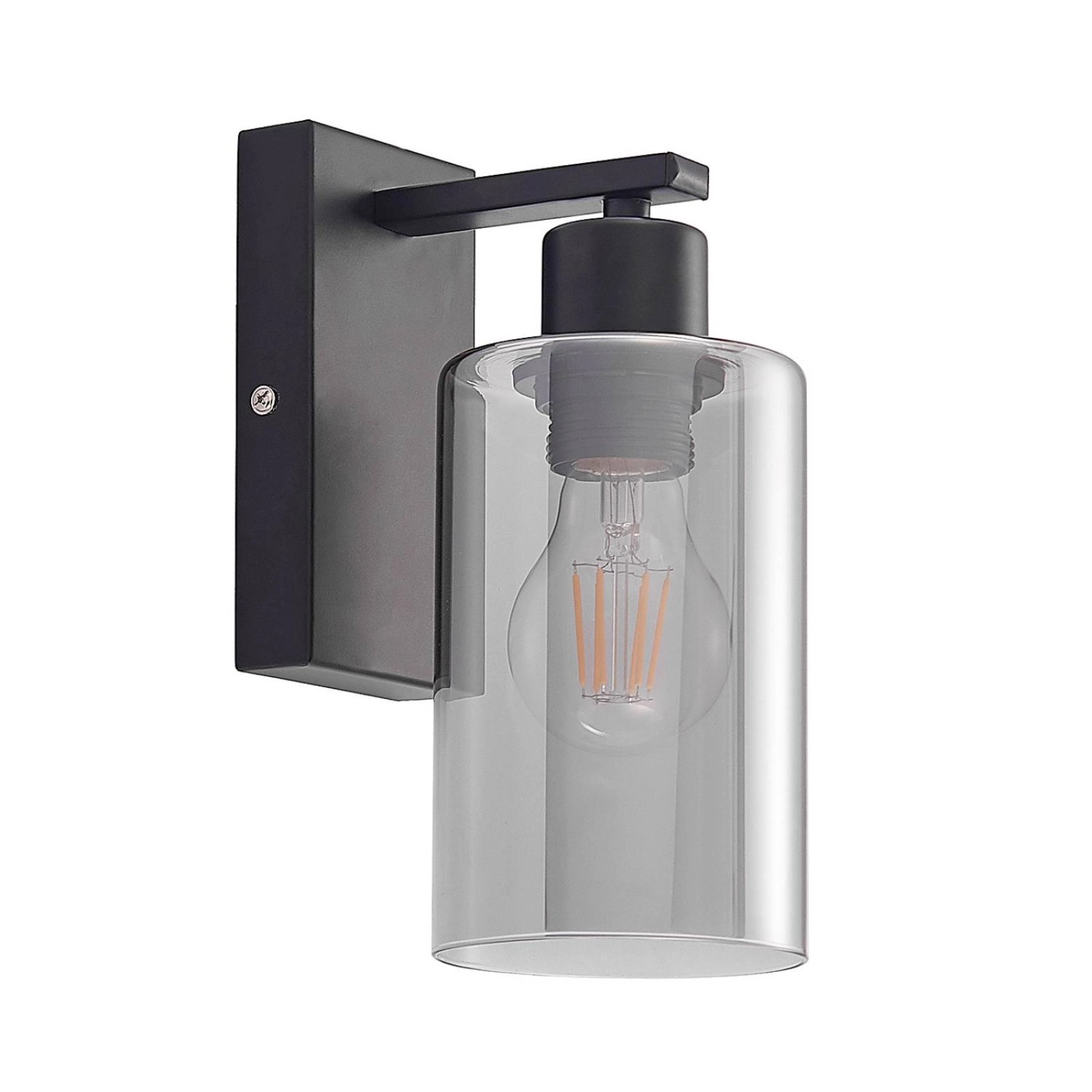 Lindby Wandleuchte Wandlampe Innen Emavi 4018418 Modern in Schwarz aus Metall 1-flammig E27 Wohnzimmerleuchte