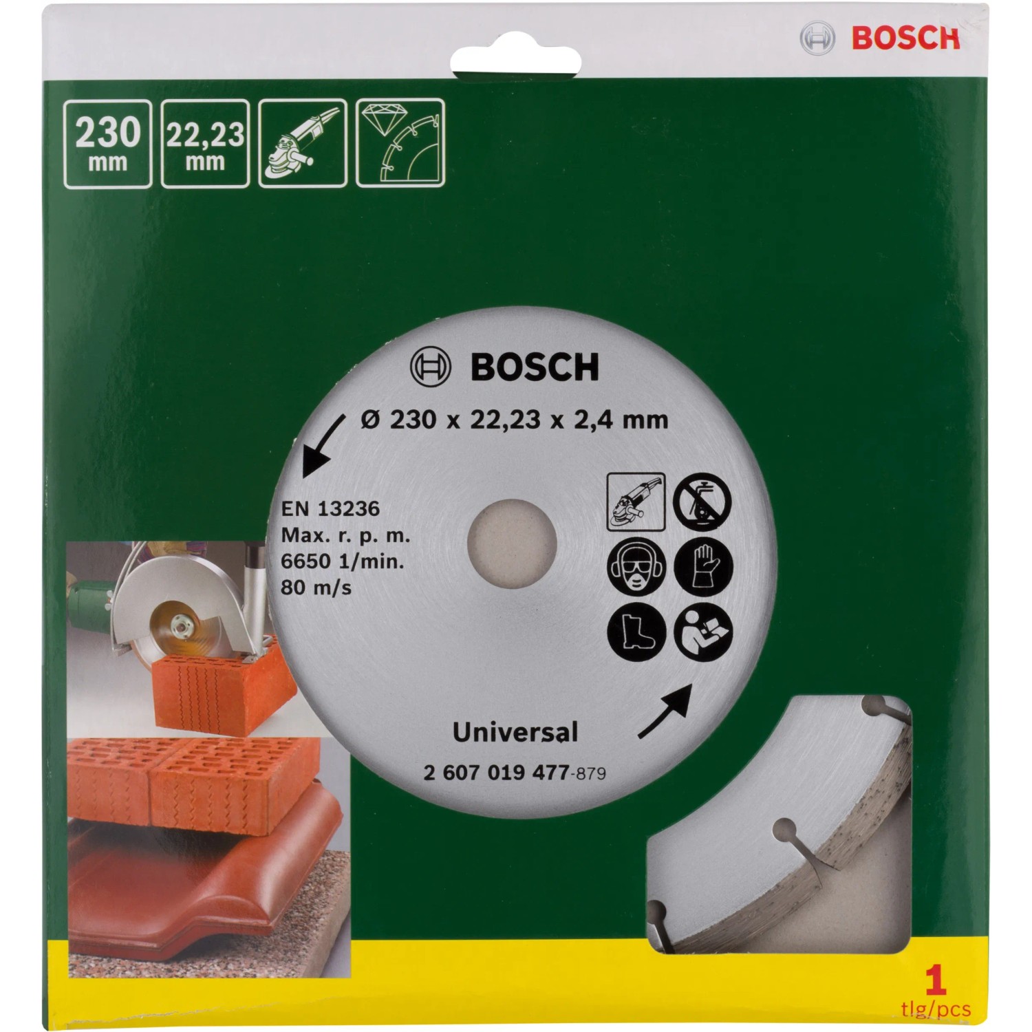 Bosch Diamanttrennscheibe Promoline, 230mm, für Baumaterialien wie Stein und Beton.
