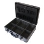 HMF 14601-02 Alu Werkzeugkoffer Leer Verstellbare Facheinteilung 46 x 15 x 33 cm Schwarz
