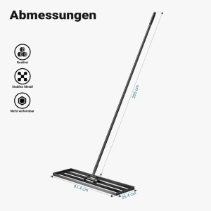 Wiltec Aluminium Rasenrakel 91,4X25,4Cm Stiel Sanden Levelingrake Flächenebner