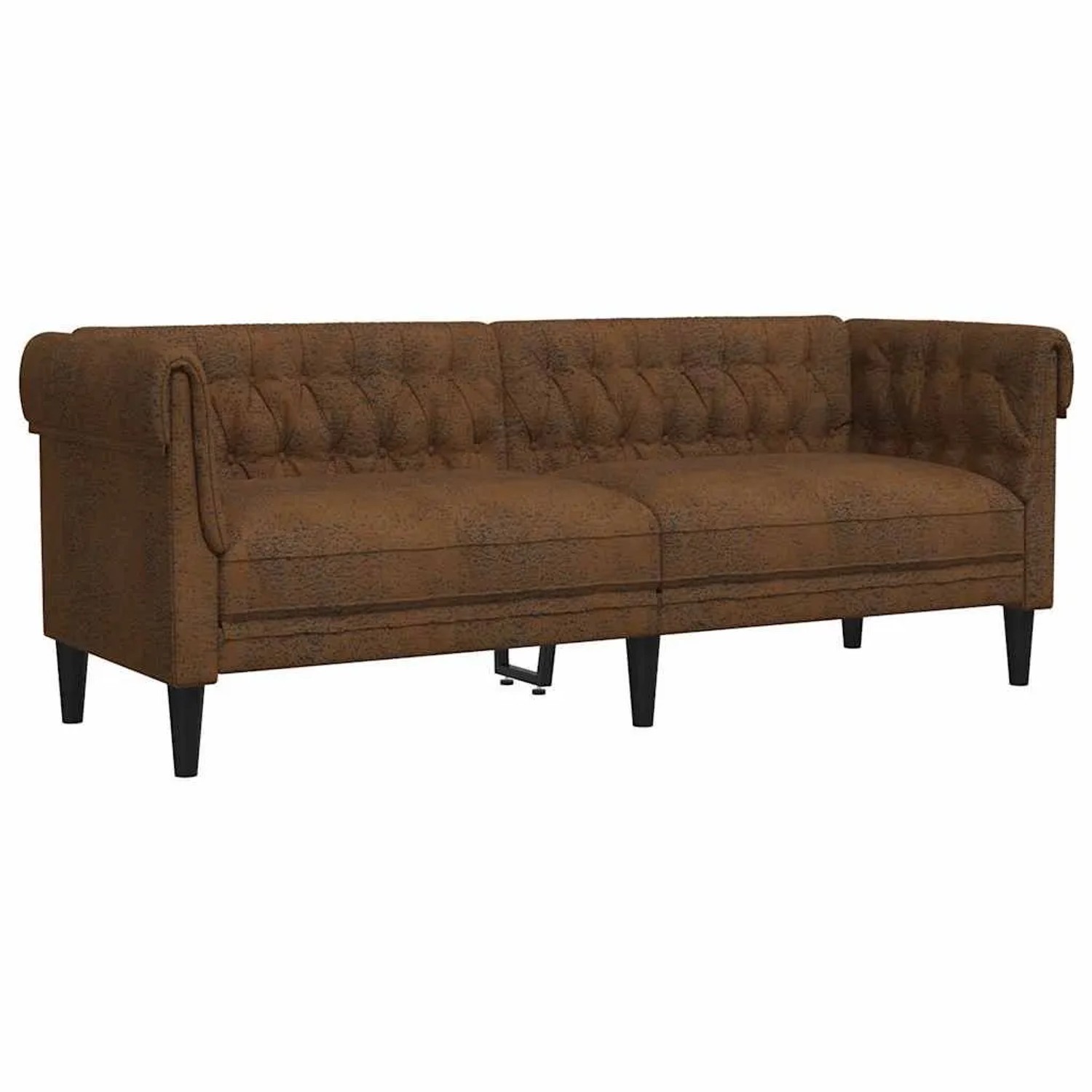 vidaXL Chesterfield-Sofa 3-Sitzer Braun Stoff 372564