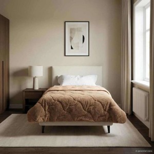 vidaXL Winterbettdecke Taupe 135 x 200 cm Mikrofaser und Teddy-Fleece 42026349