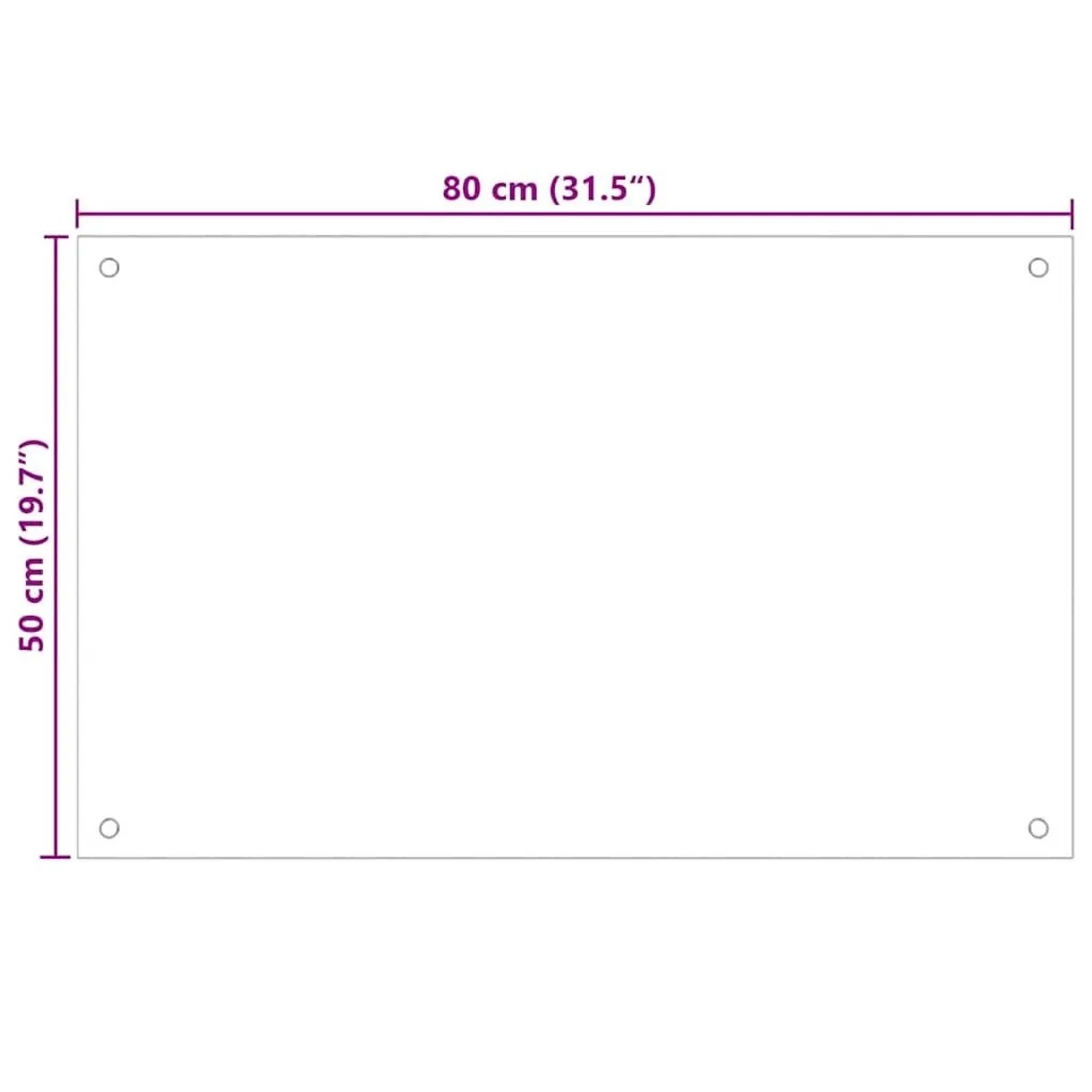 Transparente vidaXL Küchenrückwand aus Hartglas, 80x50 cm, zum Schutz vor Spritzern.