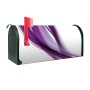 Grüner US Briefkasten mit violettem Motiv. Amerikanischer Postkasten aus Stahl, pulverbeschichtet.