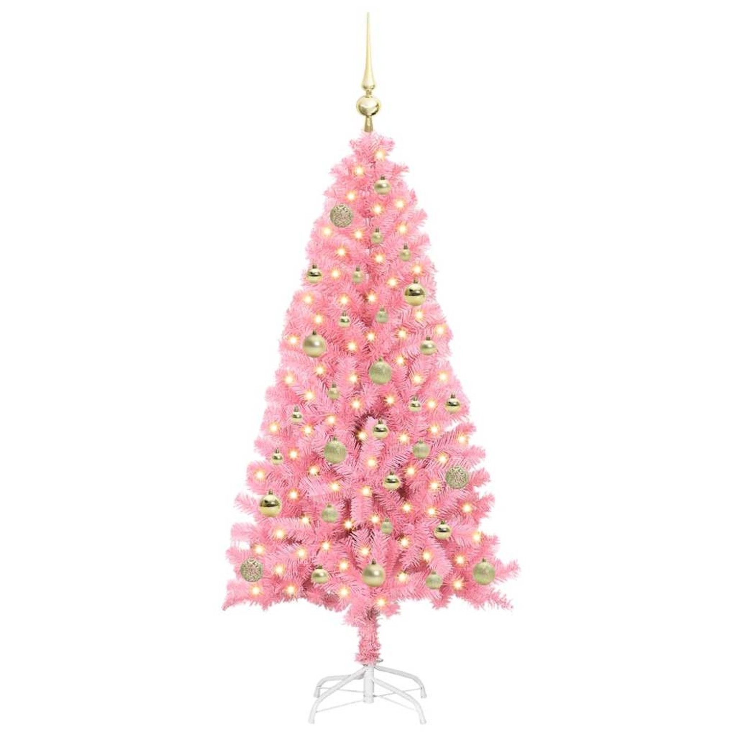 vidaXL Weihnachtsbaum mit 150 LEDs mit Ständer Rosa 150 cm PVC 3396420