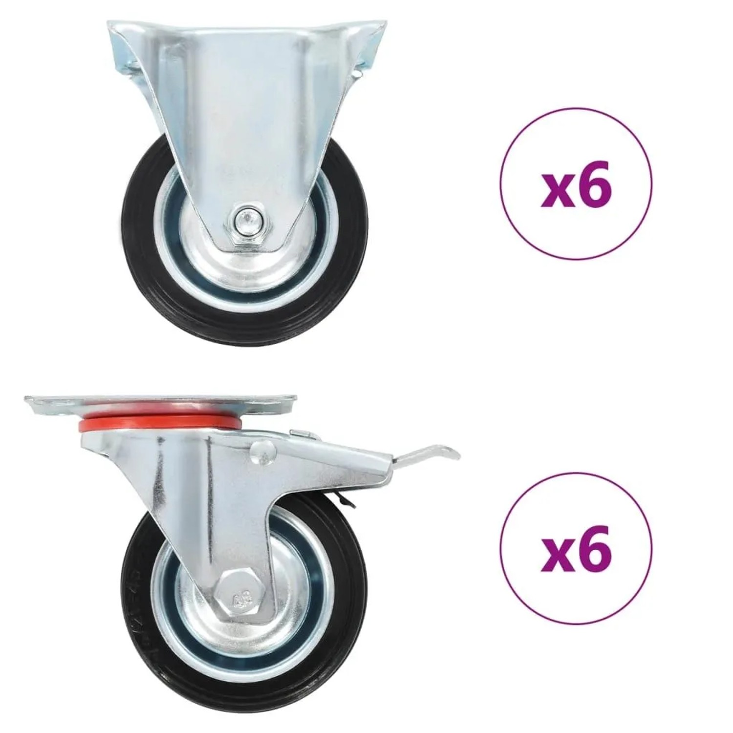 vidaXL 12 Stk Rollen 75 mm 278037