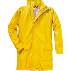 Gelbe Scheibler PU-Regenjacke 8155 in Größe XXXL für Arbeitskleidung: wasserdicht, winddicht und reißfest.