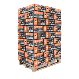 Große Palette Heizfuxx BBQ Buchenholzbriketts. 36 Gebinde Grillbriketts für Grill, Smoker & Pizzaofen.