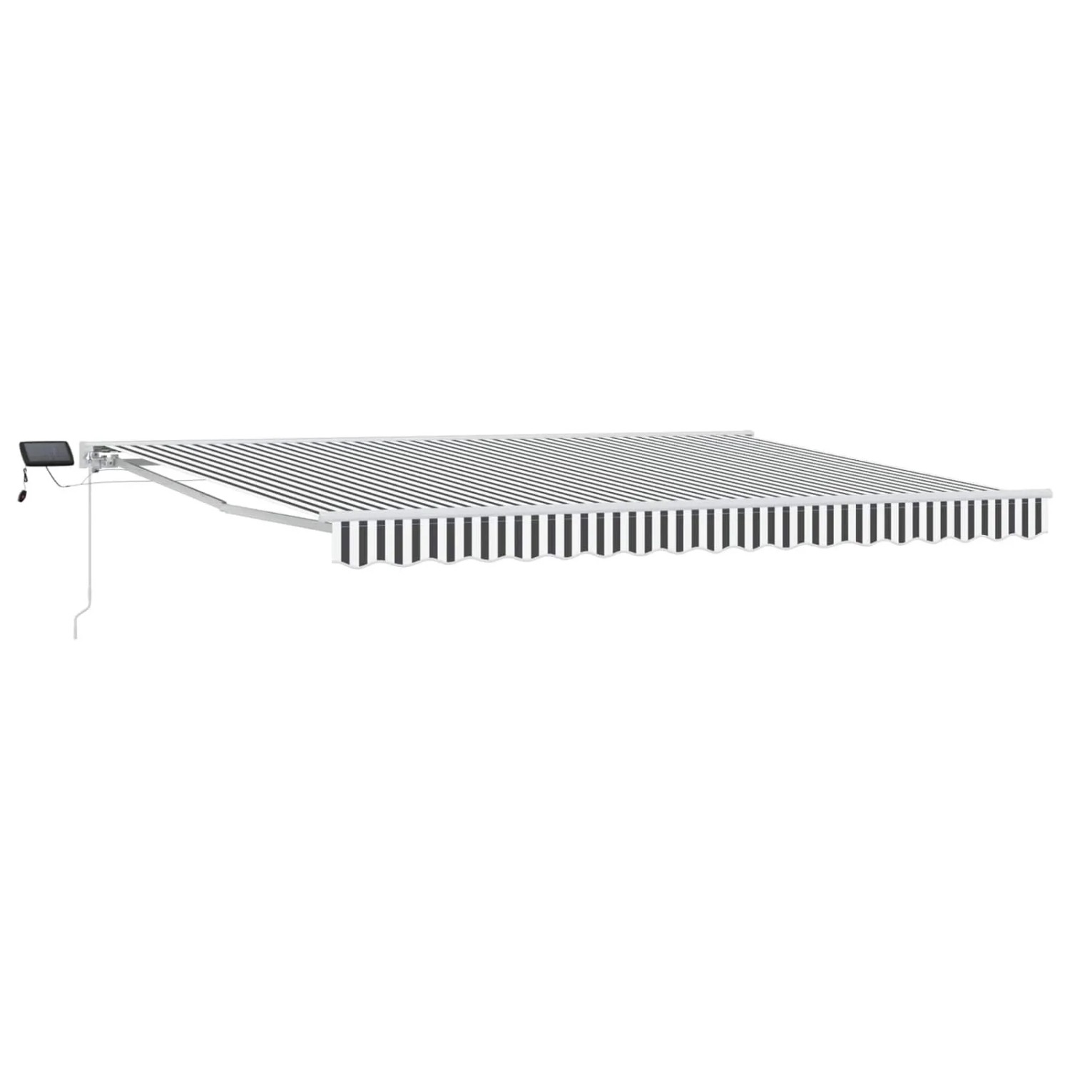 vidaXL Manueller Markisenrahmen mit LEDs Anthrazit und Weiß 5 x 3 m 3420693