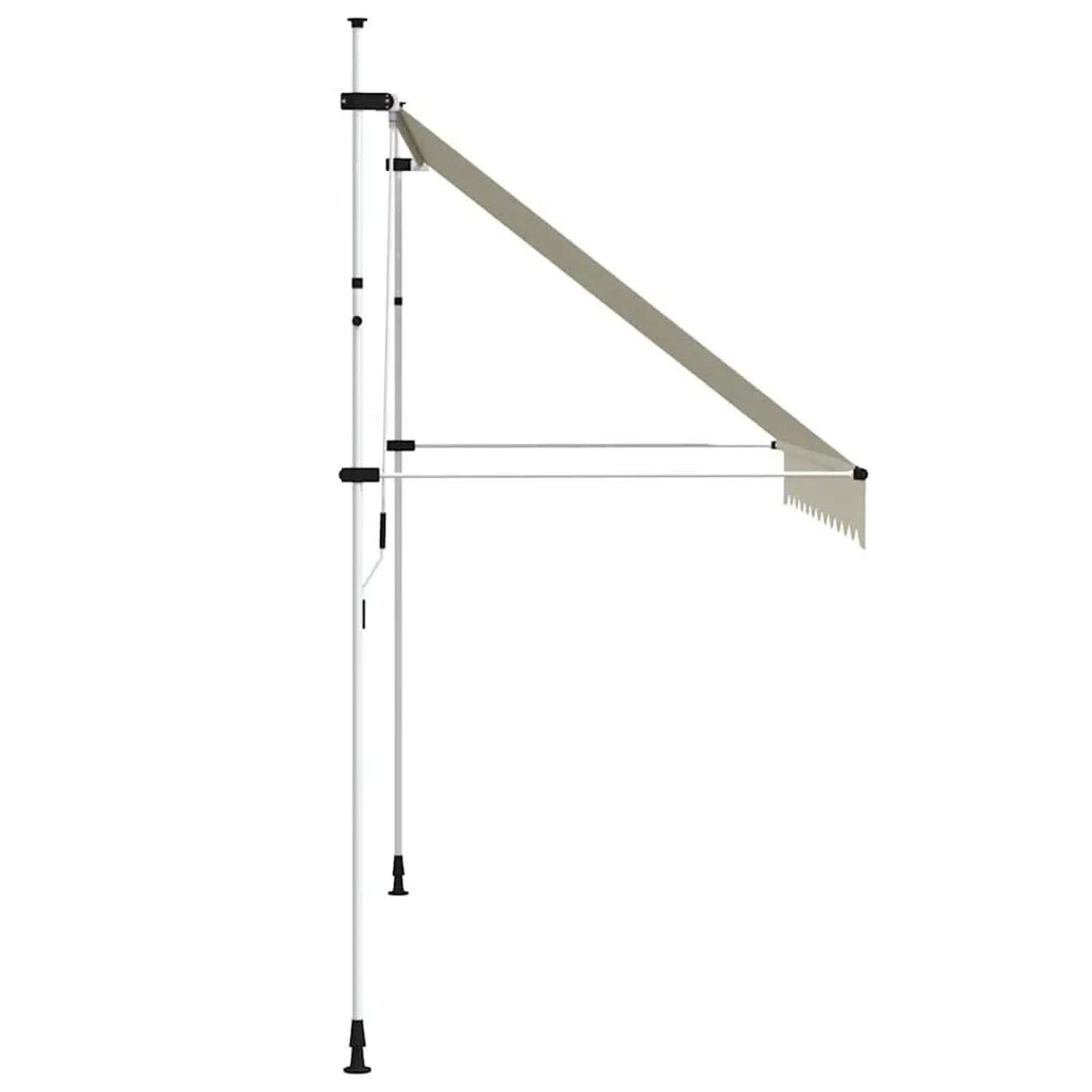 Cremeweiße, handbetriebene vidaXL Markise, 300 cm breit, mit Stahlrahmen. Ideal für Terrasse und Balkon.