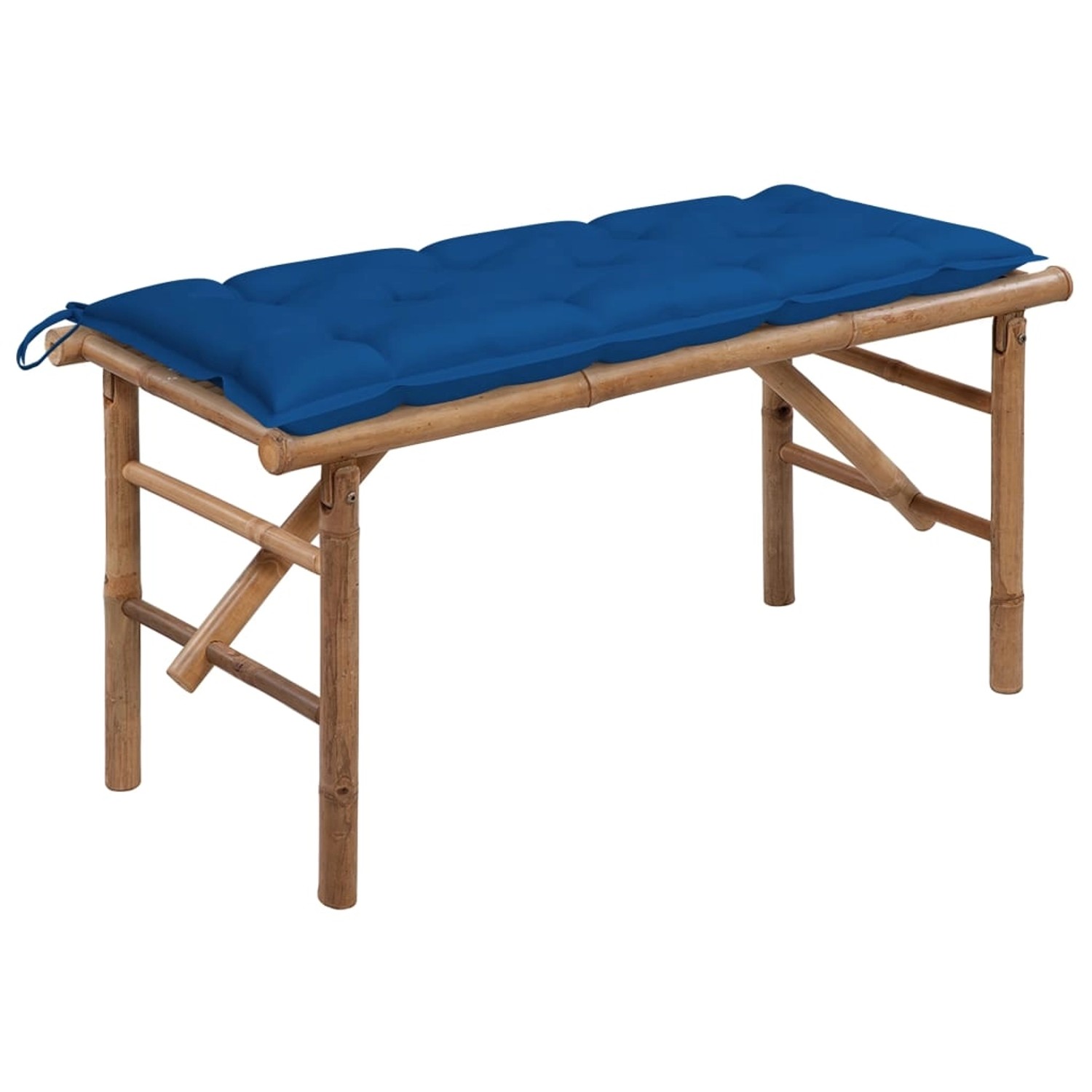 furnicato Klappbare Gartenbank mit Auflage 118 cm Bambus