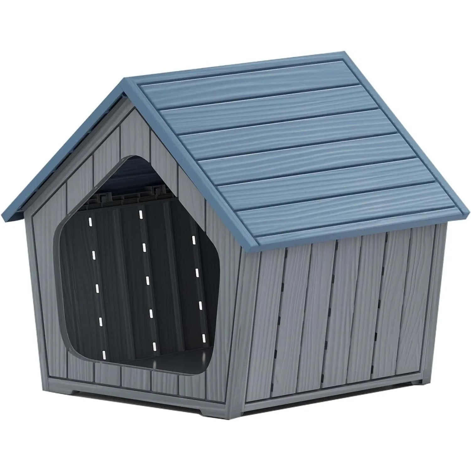 Costway Hundehütte Outdoor Blau 59,5 x 57 x 58 cm