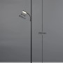 Schwarze Reality LED Stehleuchte Specter mit Deckenfluter und Lesearm.