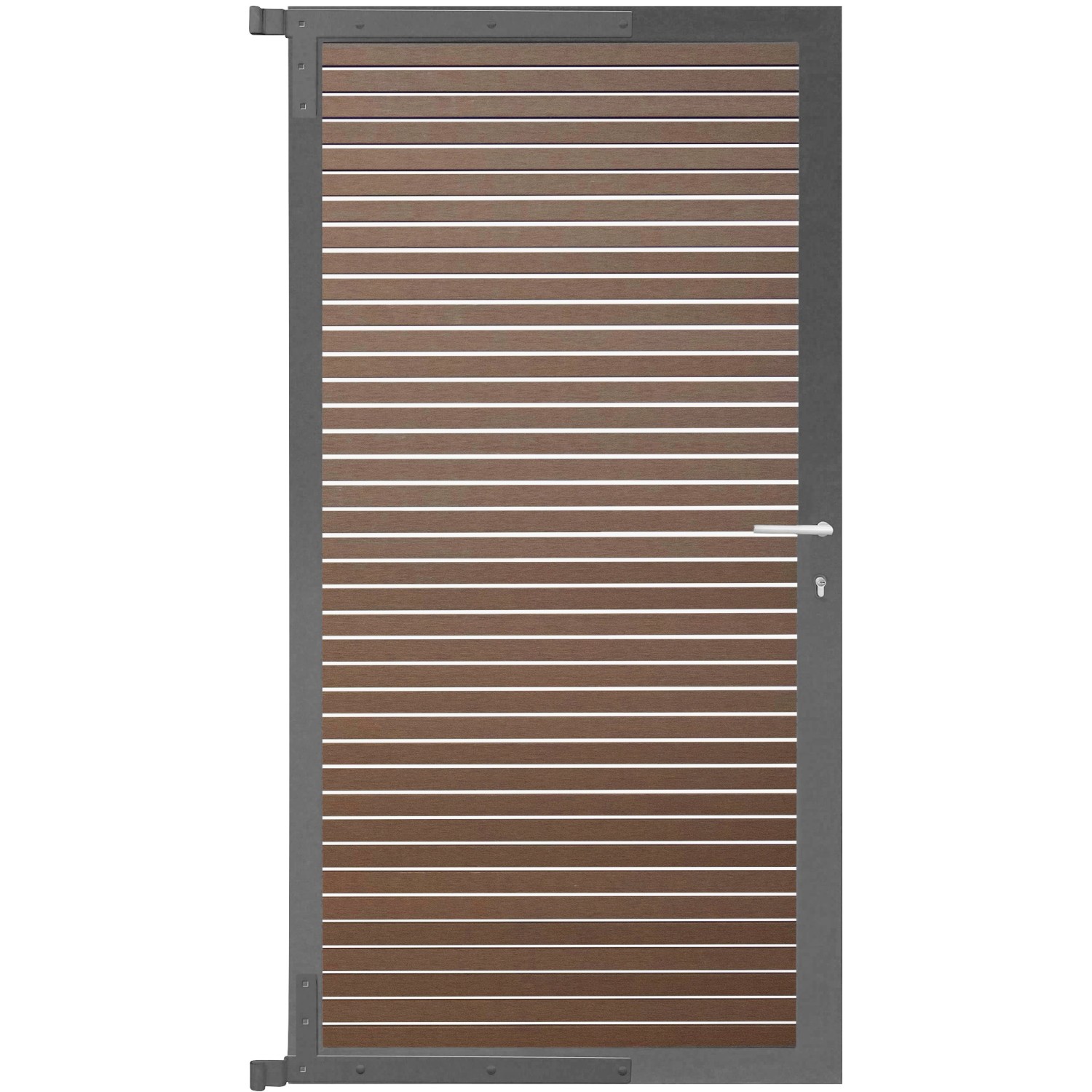 GartenLand Steckzauntor Air Gap ca. 90 x 175 cm WPC Schokobraun Aluminium A günstig online kaufen